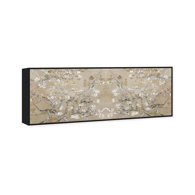 Oliver Gal Prints Vincent Van Gogh " Large Floral And Botanical Van Gogh In Gold Blossoms Inspiration Twin, French Country Gold "