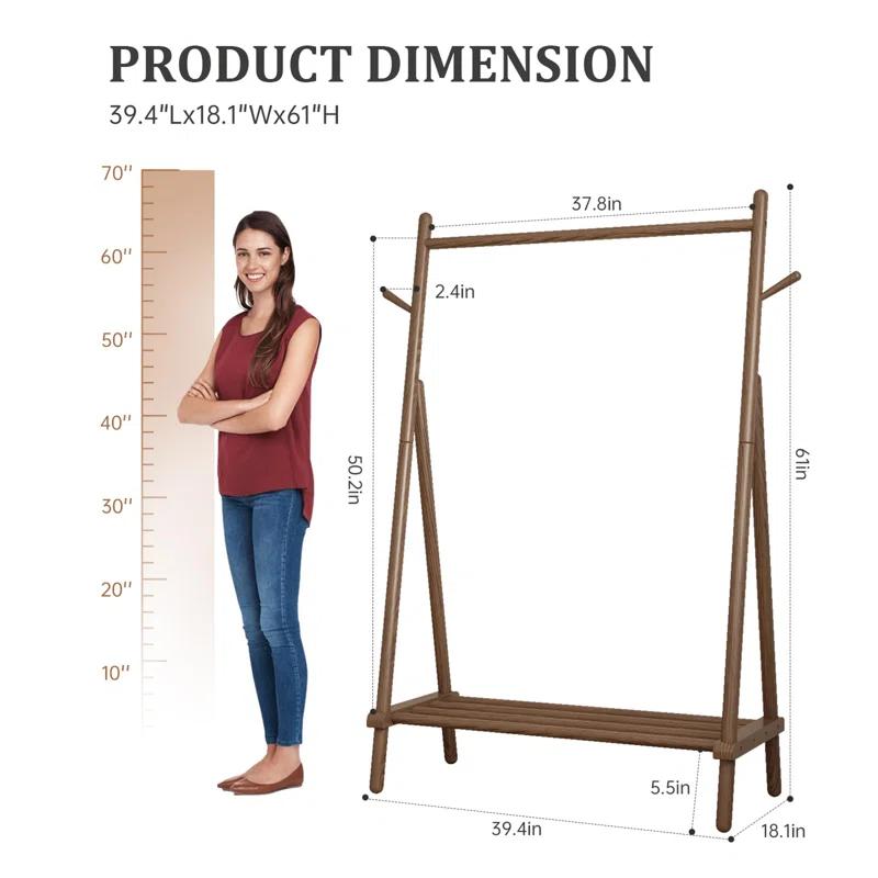 Clothes Rack,Clothing Rack with Shelf and Hook, Sturdy and Portable,Garment Rack
