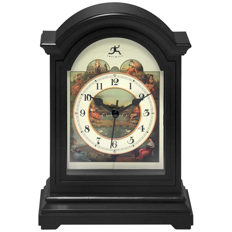 Infinity Instruments Classic Grandfather Plastic Tabletop Clock 9 Inches