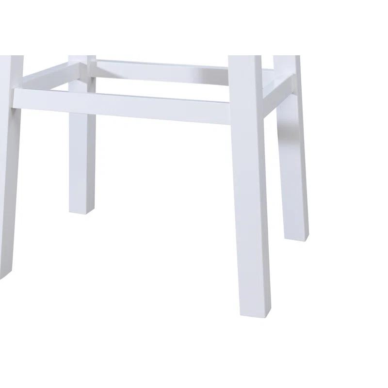 LuXeo Lakewood Solid Wood Saddle Barstool (Set of 2)