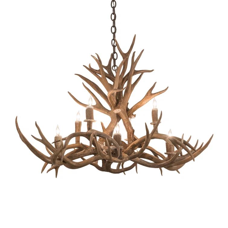 Meyda Lighting Rustic Lodge 8 - Light Antler Tiered Chandelier