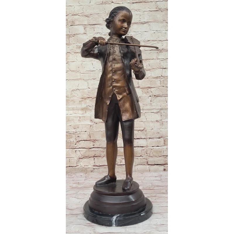 Bloomsbury Market Limited Edition Signed  Numbered By Collett Mozart With Violin Bronze Sculpture