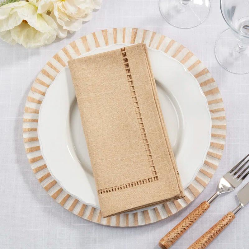 Saro Laser-Cut Hemstitch Napkin (Set of 4)