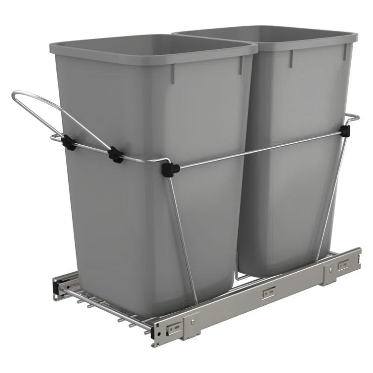 Rev-A-Shelf Double Sliding Pull-Out Waste Bin Containers