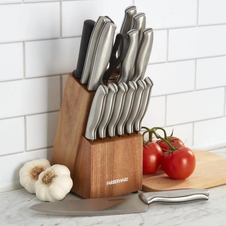 Farberware Farberware 15-Piece High Carbon Stainless Steel Knife Block Set