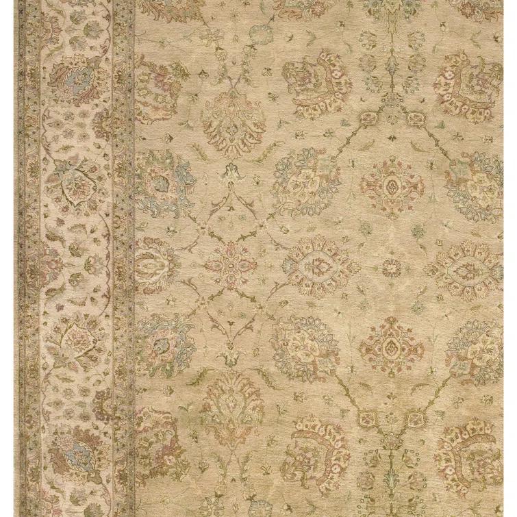 Bokara Rug Co., Inc. Rectangle Oriental Hand-Knotted Wool Area Rug in Cream/Beige