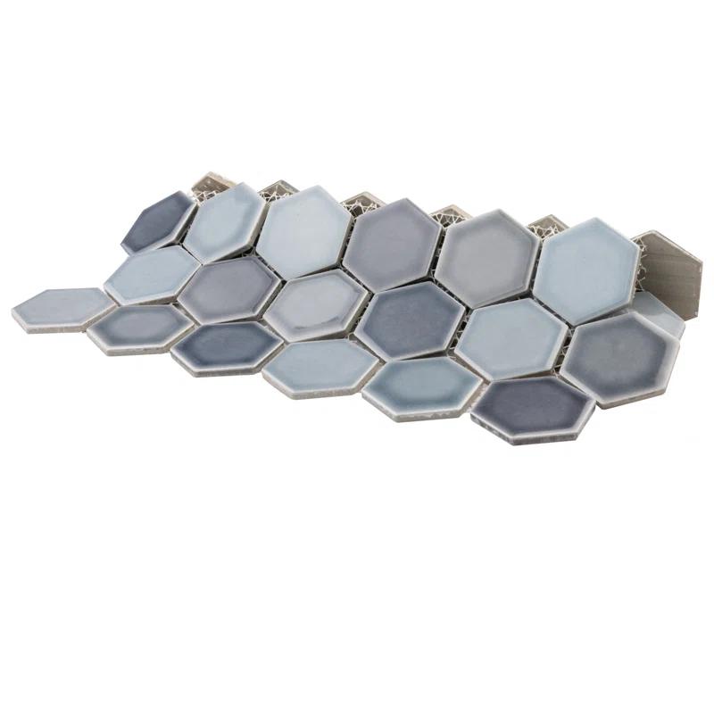 Merola Tile Hudson Due 2" Hex 10-7/8 " x 12-5/8 " Porcelain Mosaic Floor and Wall Tile