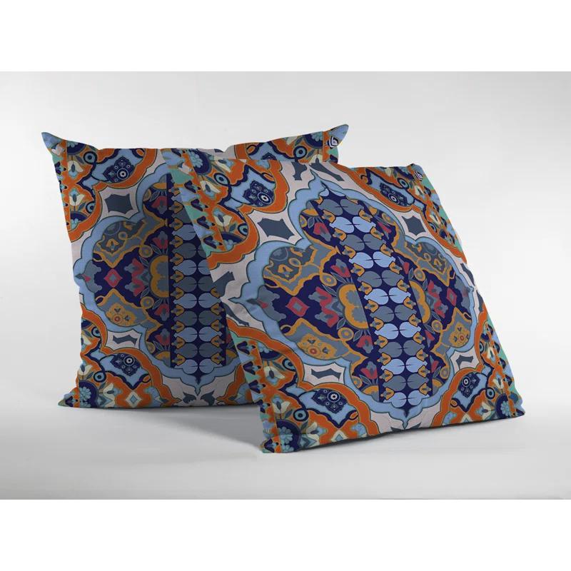 AmritaSen Floral Faux Suede Reversible Throw Pillow