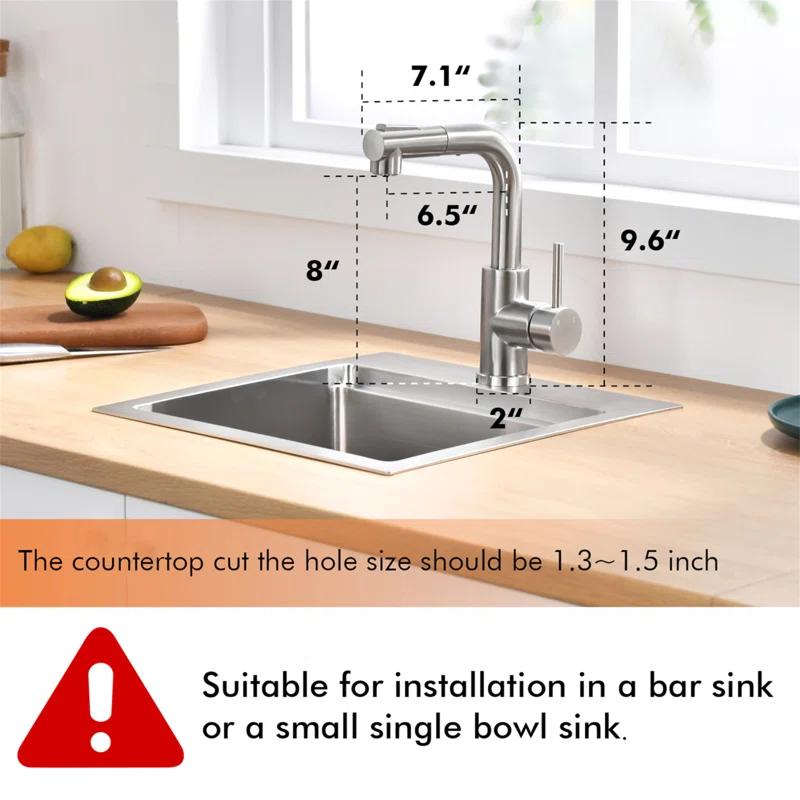 LOONGFIELD Sink Faucet, Kitchen Faucets With Pull Down Sprayer, Bathroom Sink Faucets Mini Bar Prep Faucet ASTARQ-W1932P171710