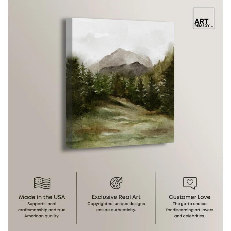 Art Remedy Watercolor Landscapes " April Woodland " by Art Remedy on Canvas