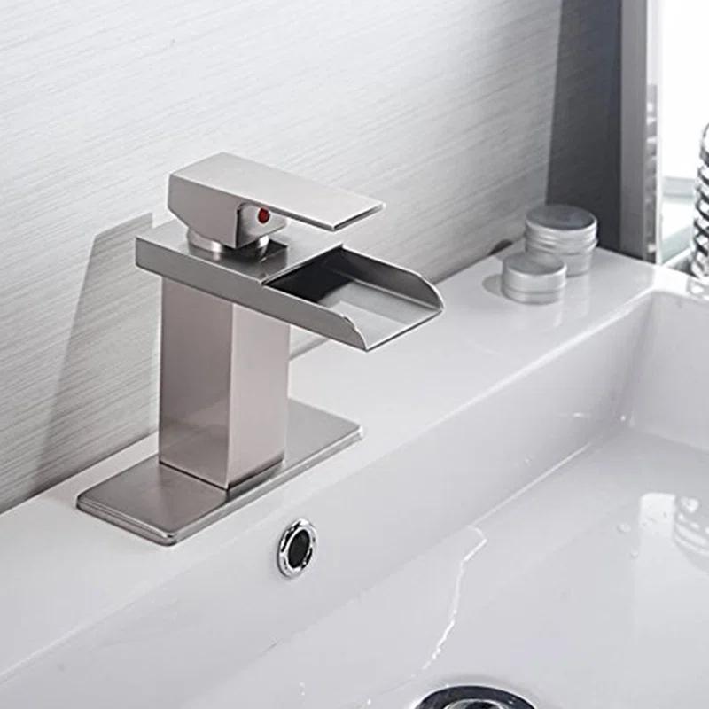HGN TPLT-001LSJ-DP-XS HGN Waterfall Spout Bathroom Faucet with Pop-up Drain