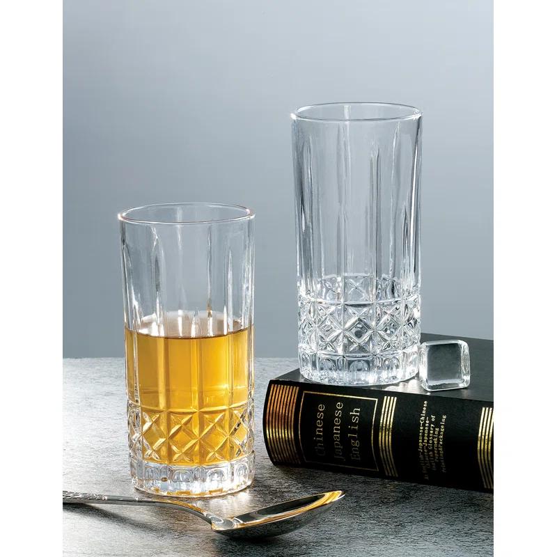 Lorren Home Trends Lorren Home Trends Tall 12 Ounce Drinking Glass-Textured Cut Glass (Set of 6)