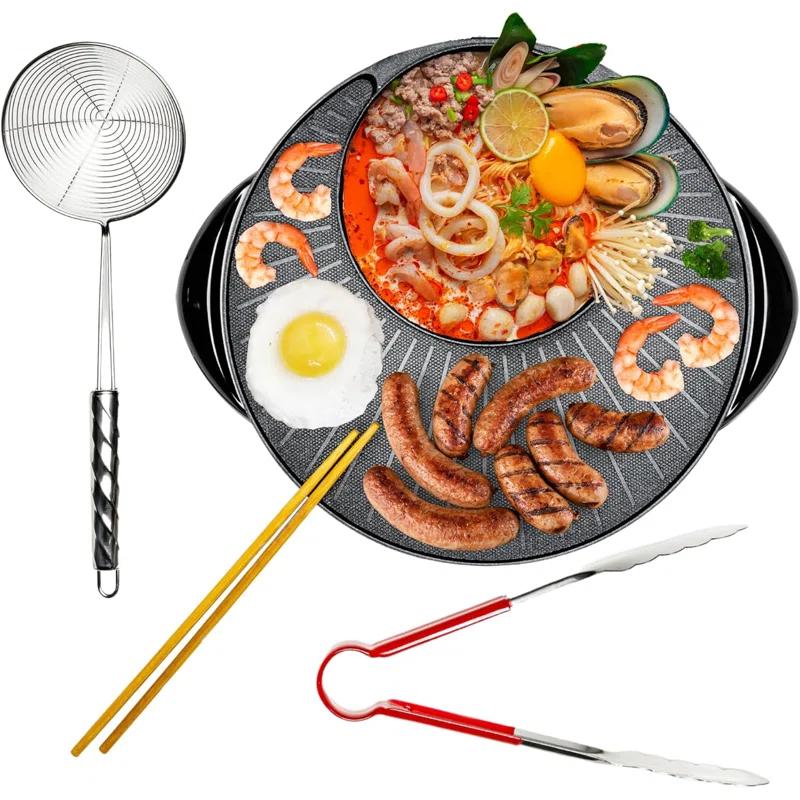 Ovente OVENTE 2-in-1 Hot Pot and Grill Combo