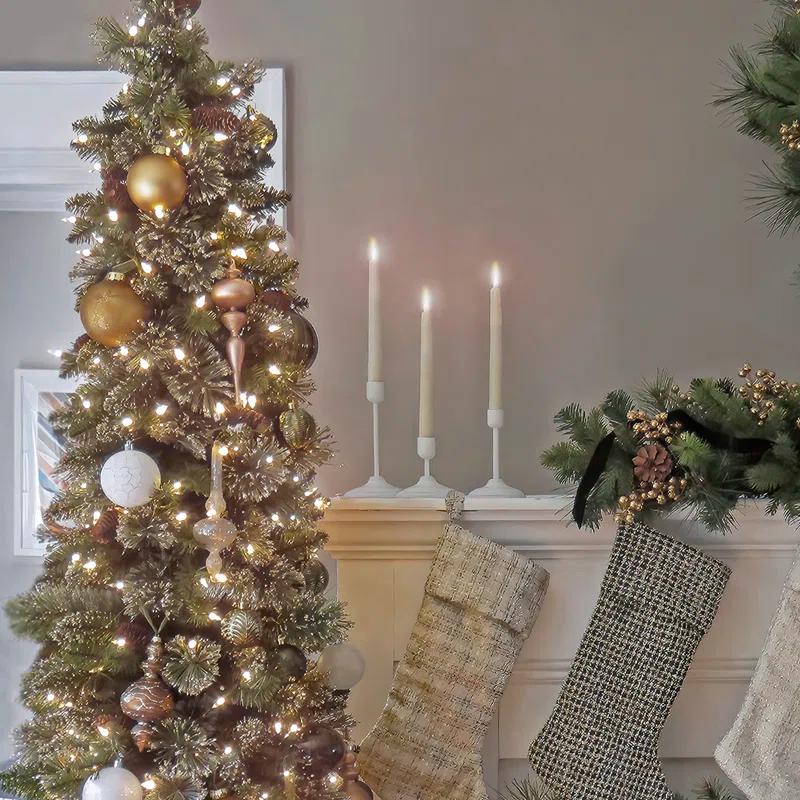 HGTV Home Collection Unscented Flameless Candle with Wood Holder