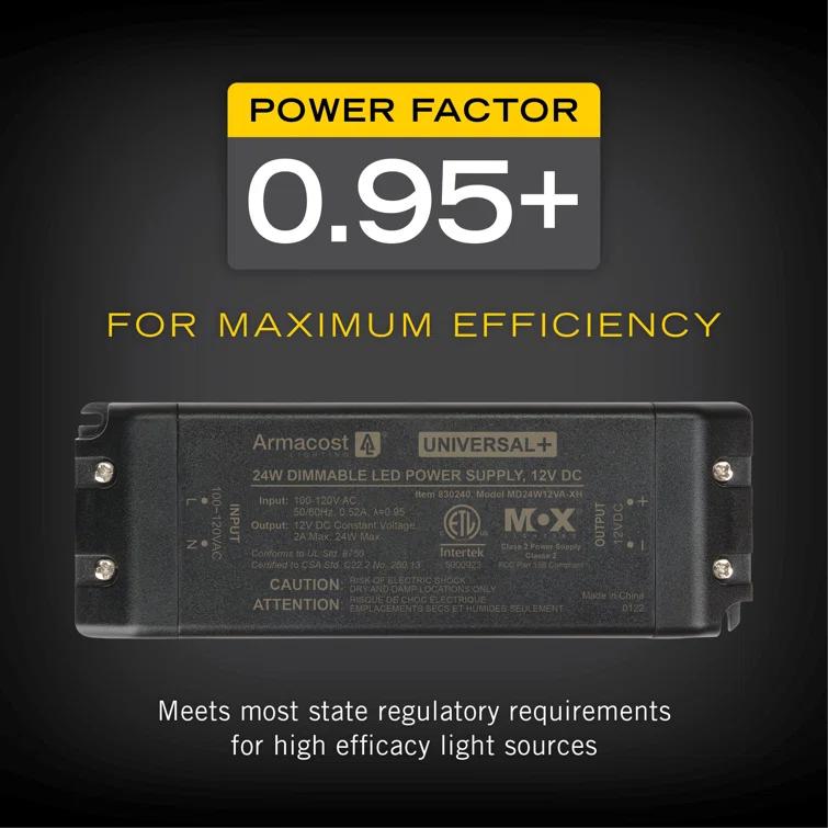 Armacost Lighting Universal+ Dimmable LED Driver 12V DC, 60W Electronic Transformer ELV/MLV/TRIAC 830240