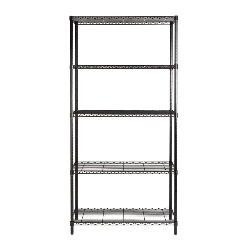 Honey Can Do 5-Tier Metal Height-Adjustable Shelving Unit (36" W X 72" H x 16" D)