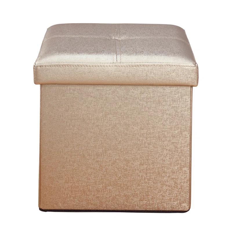 Simplify Luxora Faux Leather Ottoman