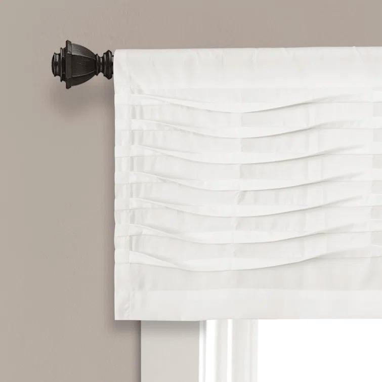 Lush Decor Tailored 52'' W Window Valance Blue,Cream,Dark Gray,Light Gray,White