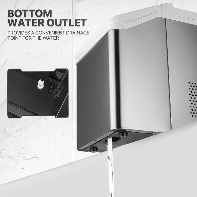 MoNiBloom Countertop Ice Maker Machine with Auto-Cleaning, 26lbs in 24Hrs, 32 Ice Cubes Ready in 20 Mins, Portable Ice Maker with Basket and Scoop