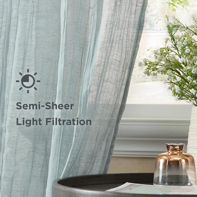 Solid Semi-Sheer Curtain Panels (Set of 2)