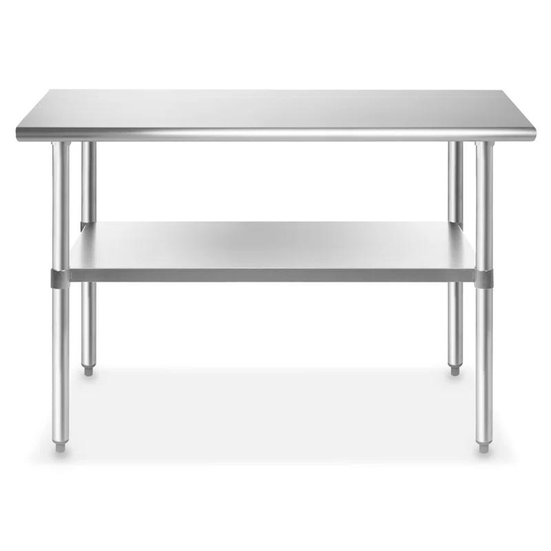 GRIDMANN 30" D x 34.5" H Stainless Steel Prep Station with Undershelf