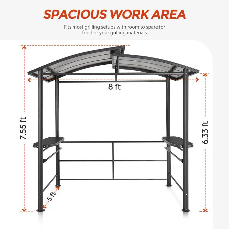 EAGLE PEAK 8 Ft. W x 5 Ft. D Steel Grill Gazebo