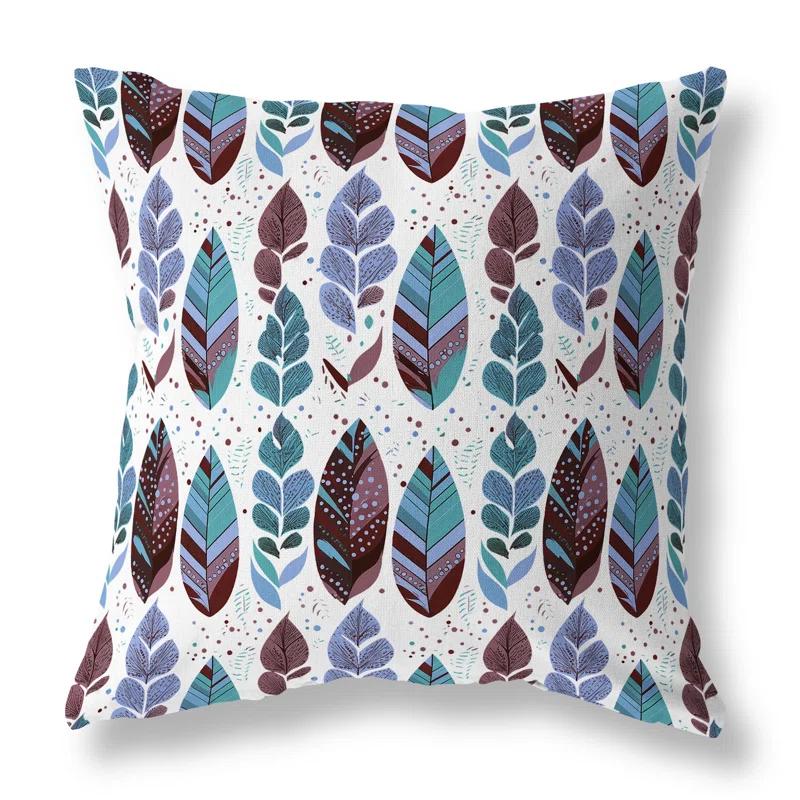 Amrita Sen Tribal Leafy Treasures Floral Reversible Throw Pillow