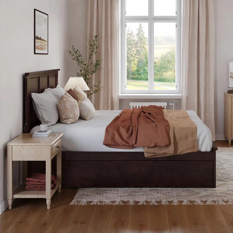 AFI Furnishings Madison Solid Wood Platform Bed with Matching Footboard & Storage Drawers