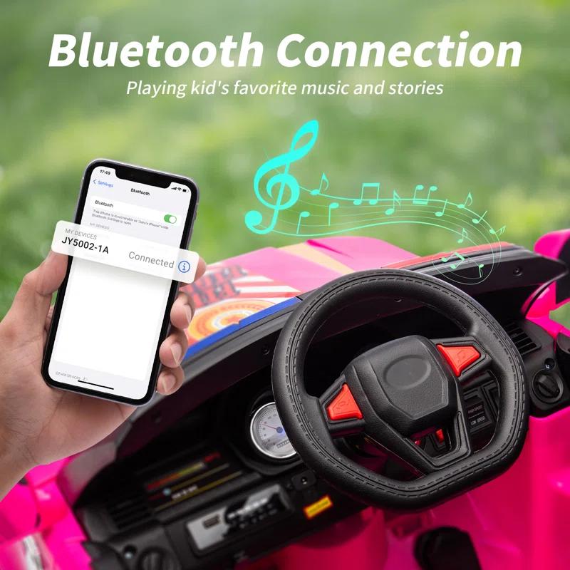 Outfunny Electric Police Car for Kids, 12 Volt Kids Ride on Toy Car with Remote Control, Bluetooth, Megaphone