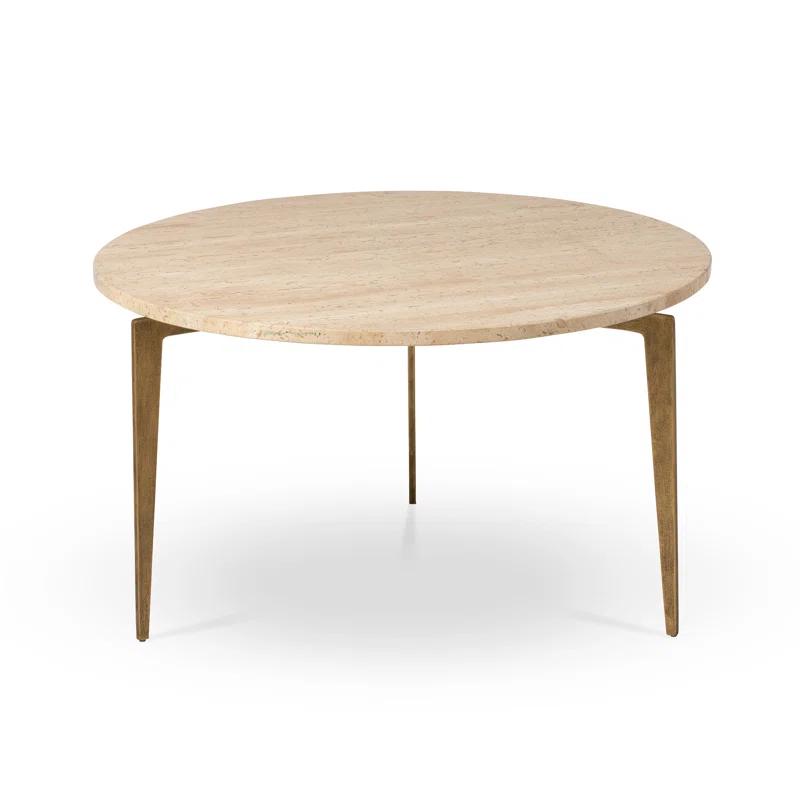 Park Hill Collection Travertine Round Nesting Coffee Table Set