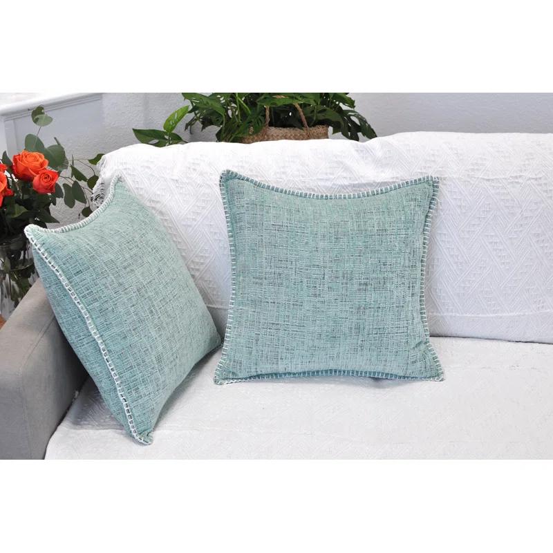 Oveesha Soft Chenille Throw Pillow Covers With Stitched Edge & Reviews | Wayfair