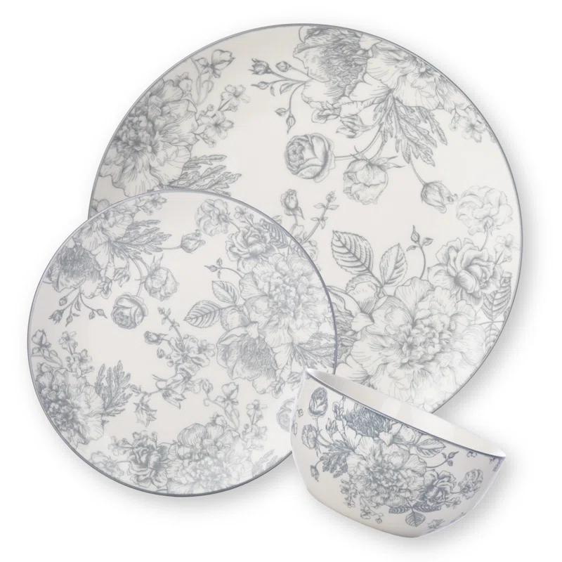 Godinger Silver Art Co Victoria Godinger 12 Piece Dinnerware Set, Service for 4