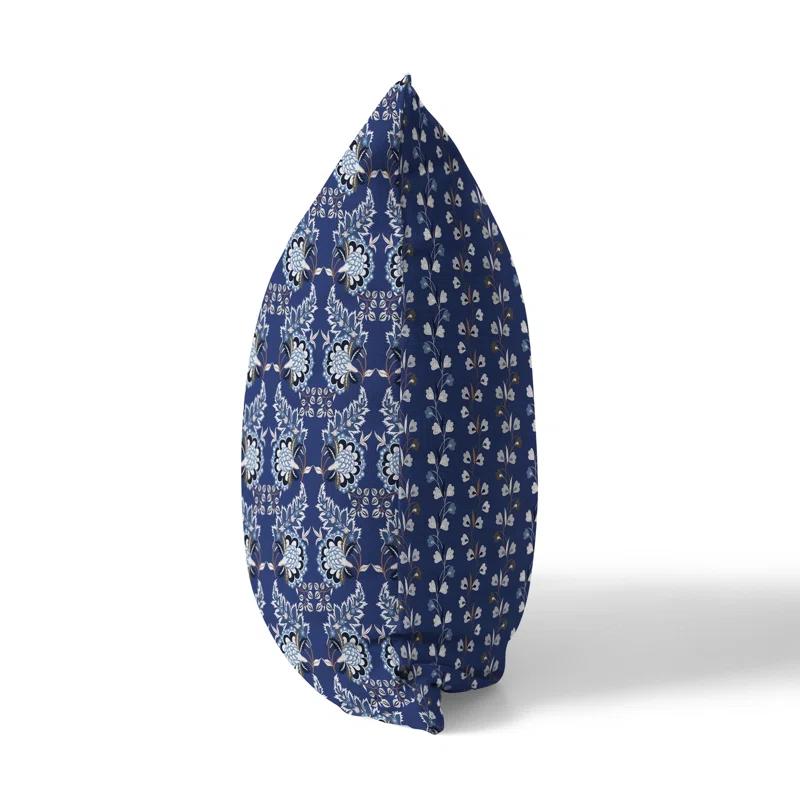 Amrita Sen Botanical Bouquet Floral Indoor/Outdoor Reversible Throw Pillow