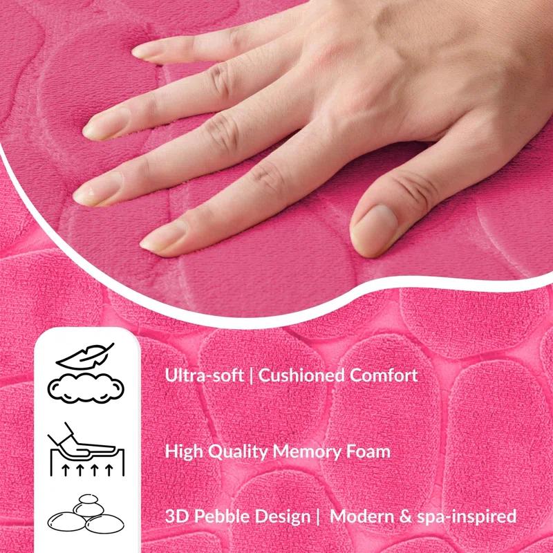 Evideco Pebble Runner Mat - Memory Foam - 48"L x 18"W for Kitchen, Bathroom and more