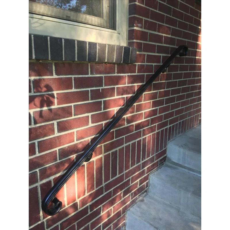 Arc and Hammer Scroll Wrought Iron Handrail