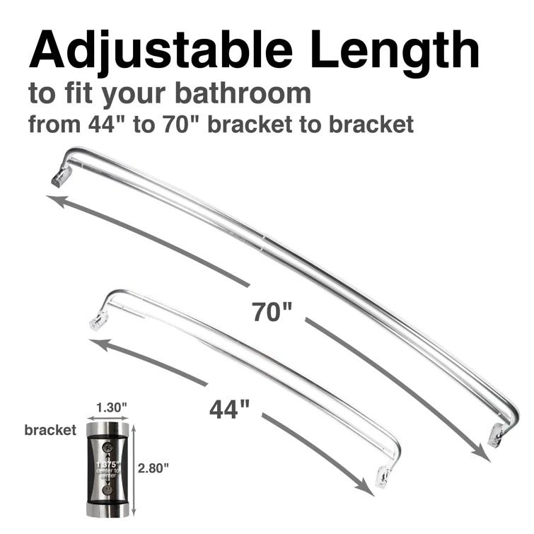 VOMGEB1 Double Curved Shower Rod, Durable Metal Construction