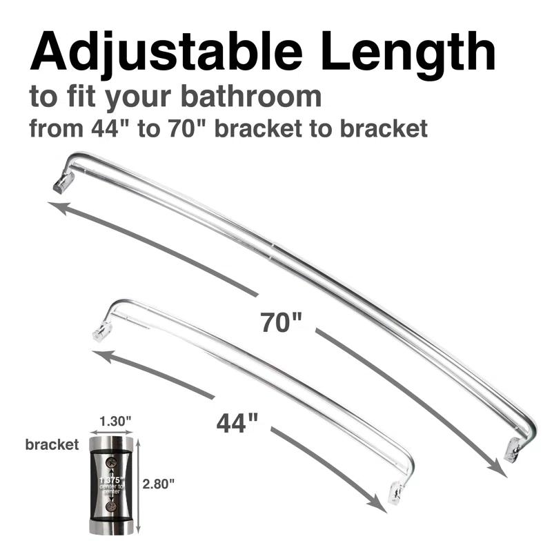 VOMGEB1 Double Curved Shower Rod, Durable Metal Construction