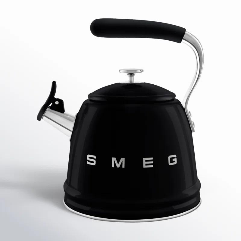 SMEG Black Whistling Stovetop Kettle