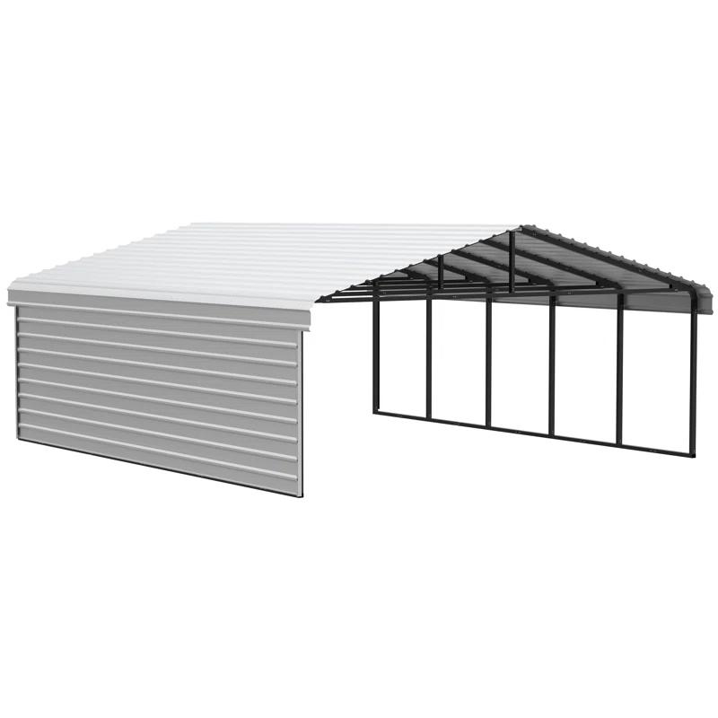 Arrow Arrow Steel Carport with 1 Side Wall Kit, 20x24x07