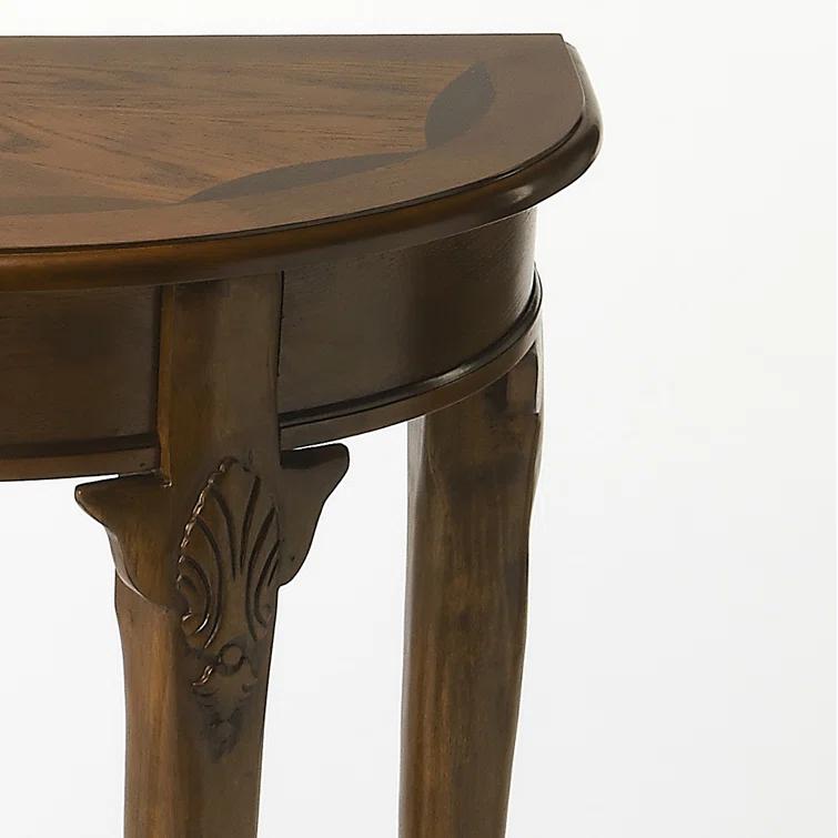 Butler Specialty Kimball 36" Demilune Wood Console Table In Antique Beige