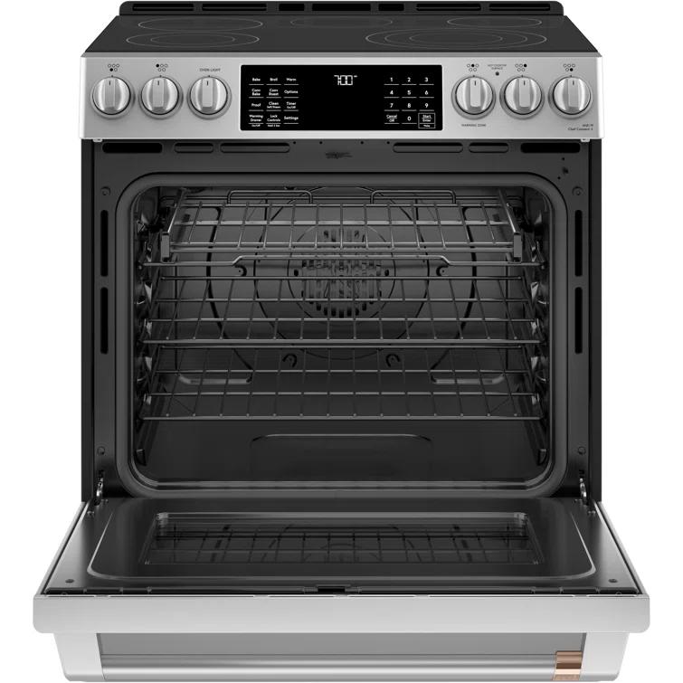 Café Café Kitchen Suite 30" 5.7 cu. ft. Smart Slide-in Electric Range with Convection Oven CES700P2MS1