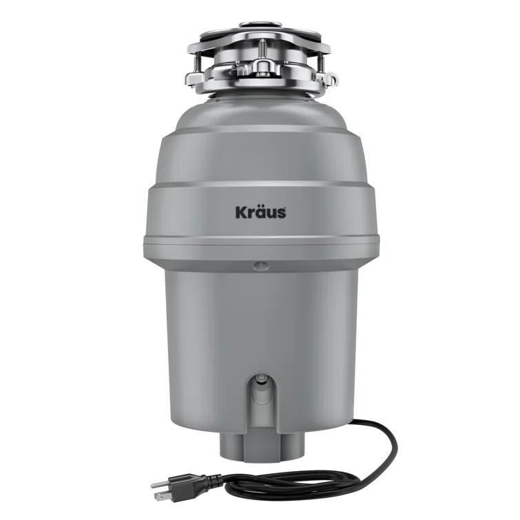 Kraus KRAUS Wasteguard High-Speed 3/4 HP Continuous Feed Ultra-Quiet Motor Garbage Disposal With Power Cord And Flange Included And Universal Mount, KWD210-75MGR