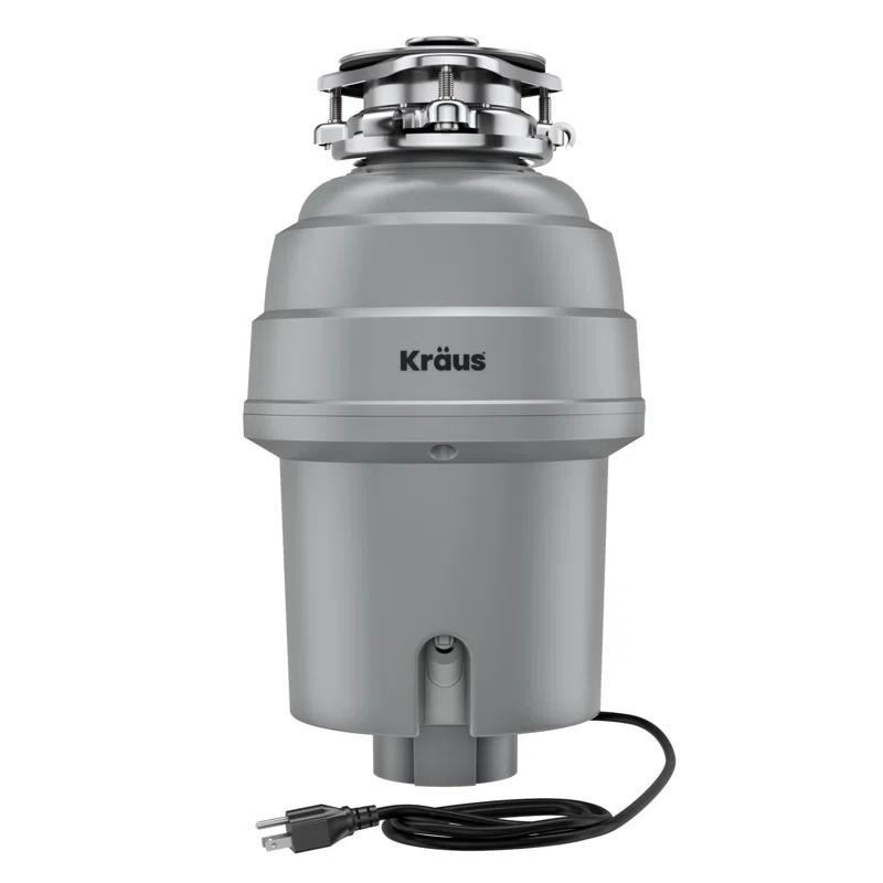 Kraus KRAUS Wasteguard High-Speed 3/4 HP Continuous Feed Ultra-Quiet Motor Garbage Disposal With Power Cord And Flange Included And Universal Mount, KWD210-75MGR