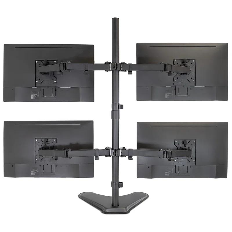 Mount-it Mount-It Quad Monitor Stand | Height Adjustable Standing 4 Screen Mount Fits Monitors Up to 32 in.