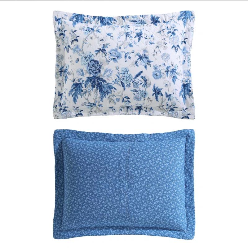 Laura Ashley Laura Ashley Breezy Floral Cotton Reversible Quilt Set