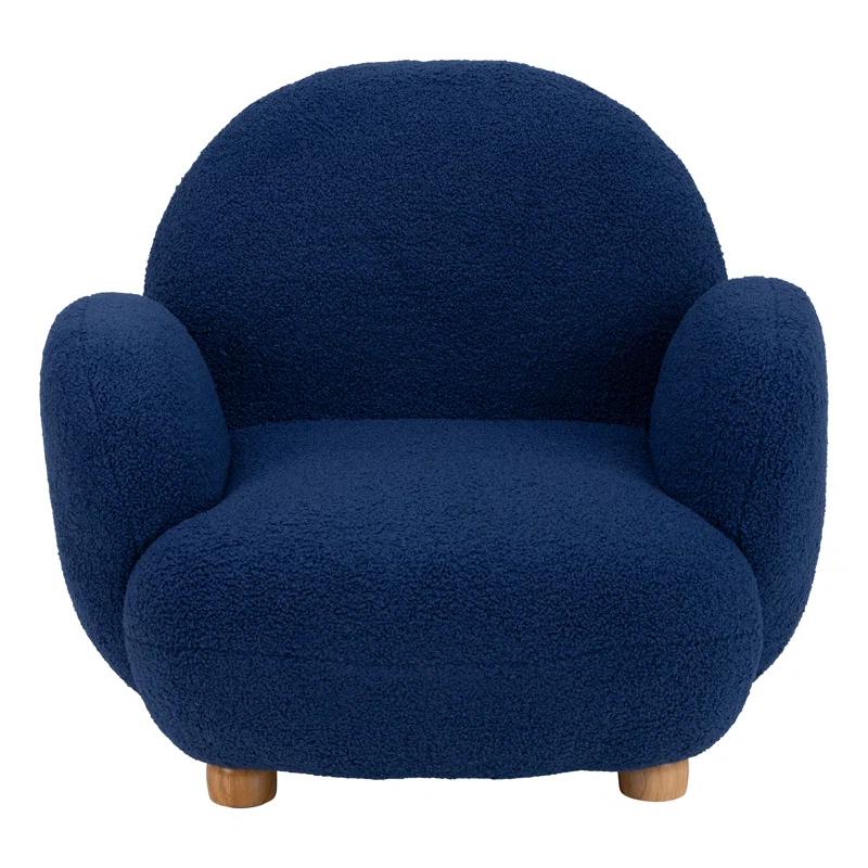 Sprogs Kids Comfy Plush Reading Chair With Arms - Sturdy Cushioned Accent Chair For Toddlers, Childrens Bedroom, Lounge, Preschool, Daycare - Teddy Bear Fabric