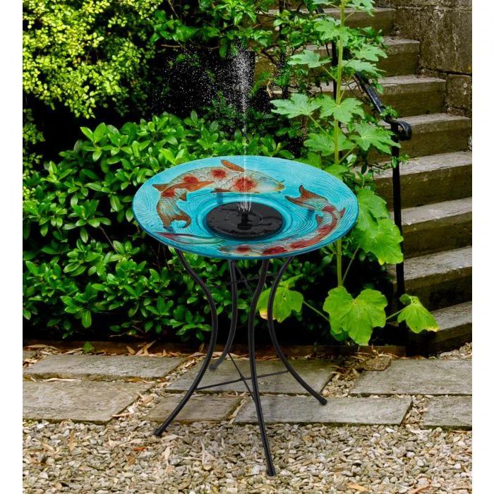 Regal Art & Gift 18" Solar Fountain/Birdbath with Stand - Koi