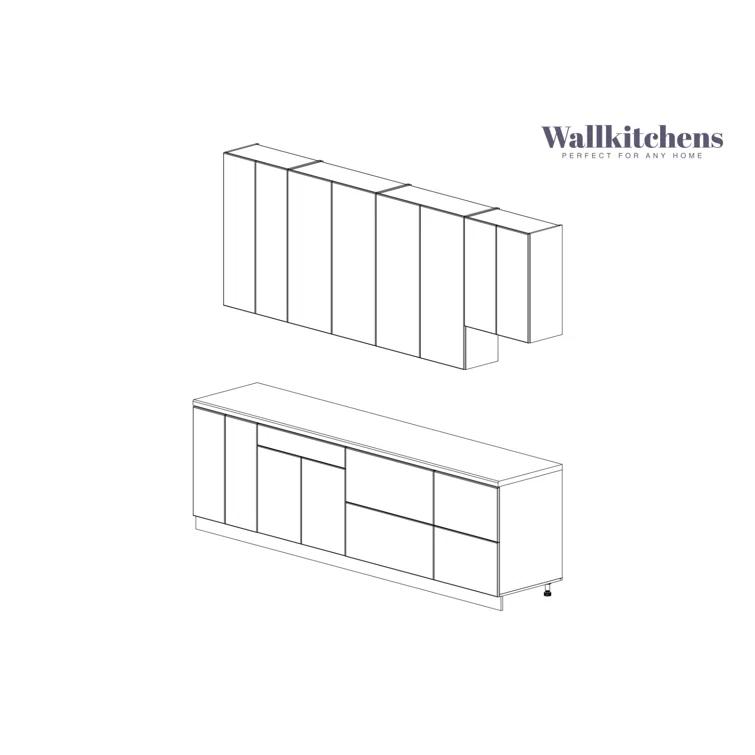 WALLKITCHENS FK-CONT 114'' W x 101'' H Medium Density Fiberboard (MDF) Kitchen Cabinet Set Ready-to-Assemble