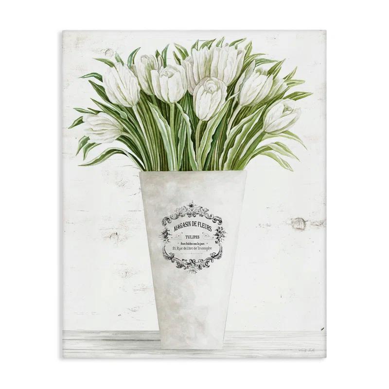 Stupell Industries Tulip Bouquet in Parisian Vase Floral Arrangement by Cindy Jacobs - Graphic Art Print