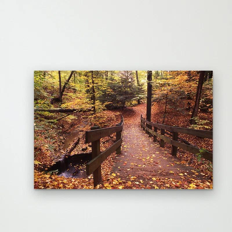Trademark Fine Art " Autumn Bridge " by Kurt Shaffer